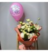 Цветы и воздушный шар «Поздравление»