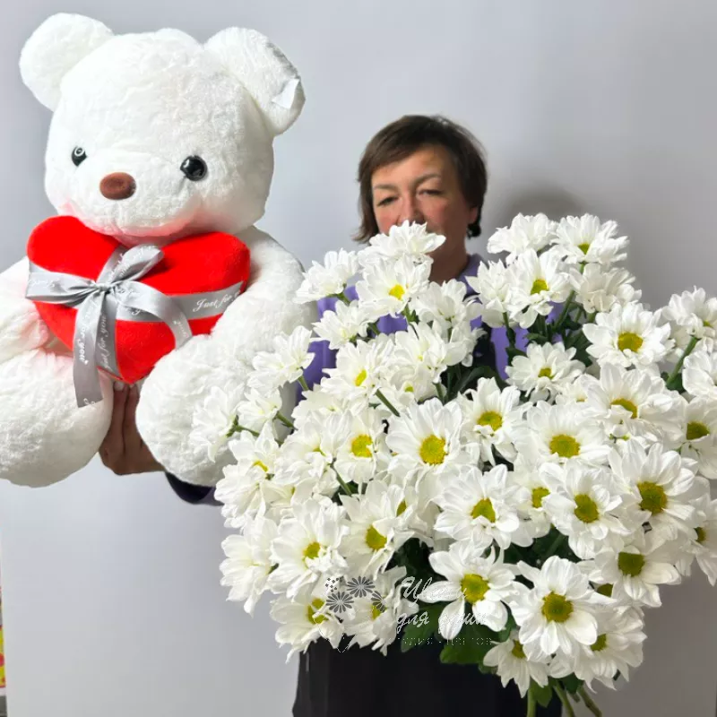 Комбо - предложение «Послание» 7 хризантем