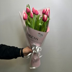 Букет 11 тюльпанов Розовые сны от интернет-магазина «Цветы для души» в Новосибирске