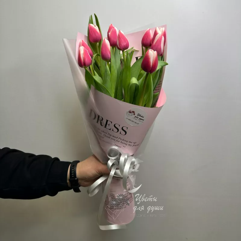 Букет 11 тюльпанов Розовые сны
