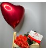 Комбо « 9 алых роз сердечко и Рафаэлло»