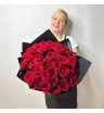 Монобукет из 35 роз «Торжество красного»
