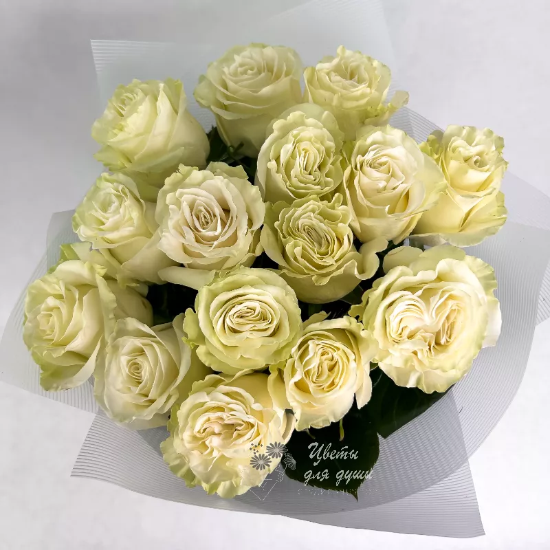 Букет белых роз «Амелия»