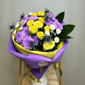Сборный букет « Воздушная акварель» от интернет-магазина «Цветы для души» в Новосибирске