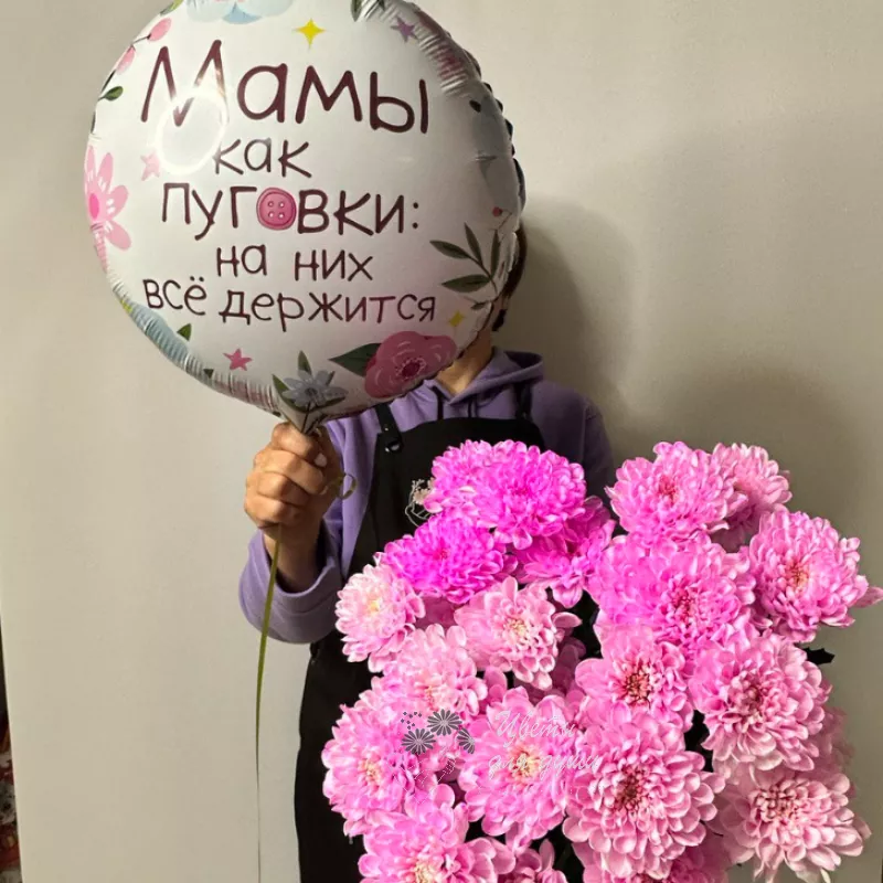 Комбо-предложение 5 хризантем «Мамы - пуговки»